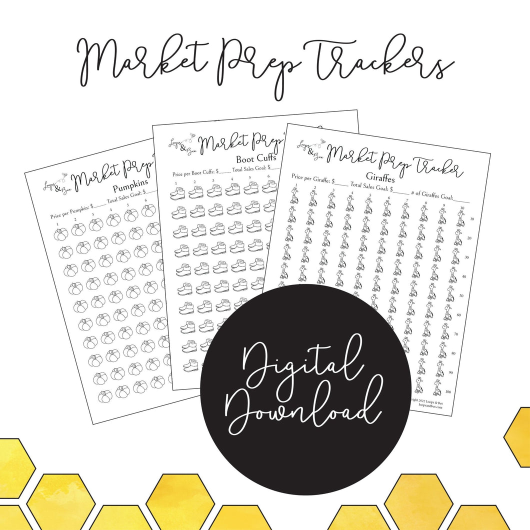 Crochet Market Prep Tracker Printable PDF - Loops & Bee